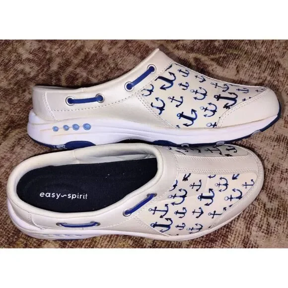 Women's Easy Spirit Travelport Nautical Anchor Clogs (Size 7.5) - Picture 2 of 7